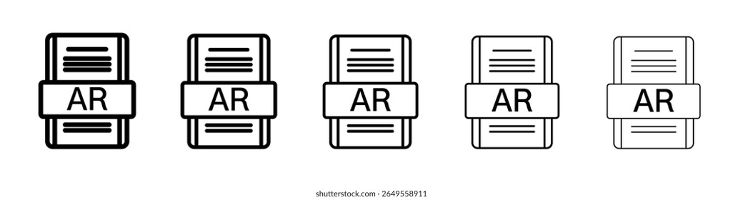 AR File Document Icon flat simple outline logo
