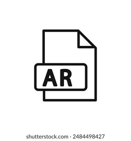 AR File Document Icon linear vector graphics sign