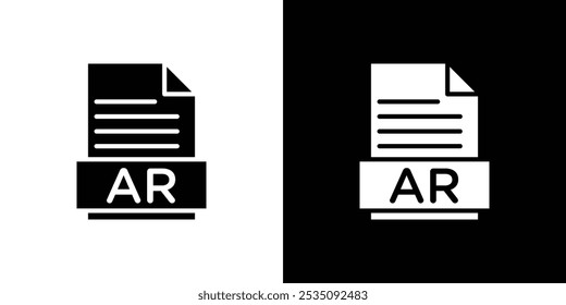 AR File Document Icon linear logo isolated