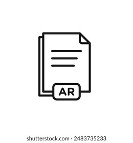 AR File Document Icon outline collection in black