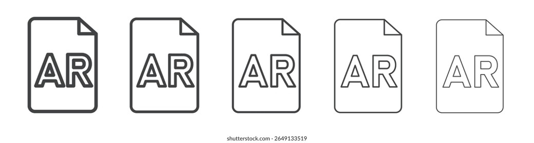 AR File Document Icon outline ilustration vector symbol