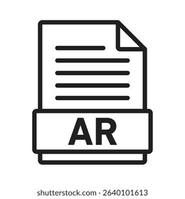 AR File Document Icon Thin line illustration