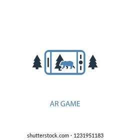 AR game concept 2 colored icon. Simple blue element illustration. AR game concept symbol design from Augmented reality set. Can be used for web and mobile UI/UX