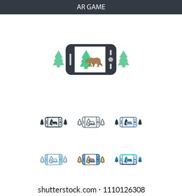 AR game concept all styles simple icon shape. Simple flat illustration. AR game concept symbol line design from Augmented reality set. Can be used for web UI/UX