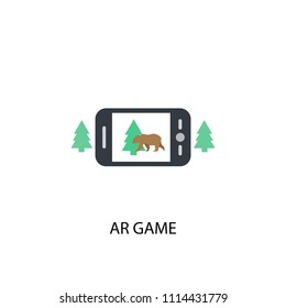 AR game concept flat icon. Simple element illustration. AR game concept symbol flat design from Augmented reality set. Can be used for presentation and video design