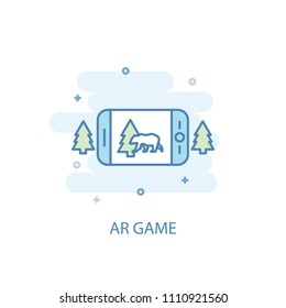 AR game concept trendy icon. Simple line, colored illustration. AR game concept symbol flat design from Augmented reality set. Can be used for UI/UX