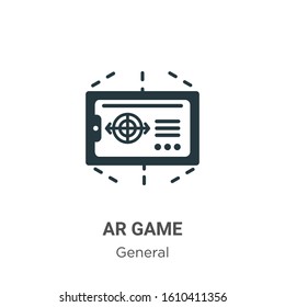 Ar game glyph icon vector on white background. Flat vector ar game icon symbol sign from modern general collection for mobile concept and web apps design.