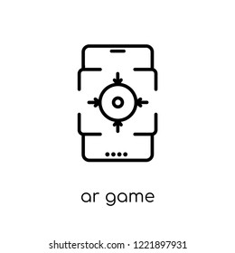 ar game icon. Trendy modern flat linear vector ar game icon on white background from thin line general collection, editable outline stroke vector illustration