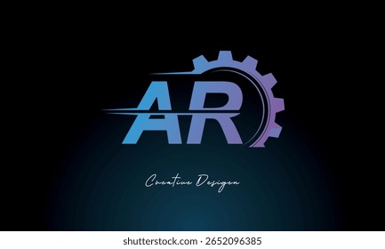 AR Gear Fusion Logo – Industrial Tech-Inspired Letter mark Futuristic Industrial Letter Mark Design for Technology and Engineering Brands.