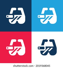Ar Glasses Blue And Red Four Color Minimal Icon Set
