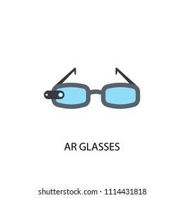AR glasses concept flat icon. Simple element illustration. AR glasses concept symbol flat design from Augmented reality set. Can be used for presentation and video design