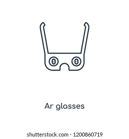 Ar glasses concept line icon. Linear Ar glasses concept outline symbol design. This simple element illustration can be used for web and mobile UI/UX.