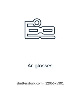 Ar glasses concept line icon. Linear Ar glasses concept outline symbol design. This simple element illustration can be used for web and mobile UI/UX.