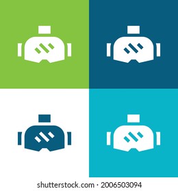 Ar Glasses Flat four color minimal icon set