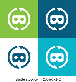 Ar Glasses Flat four color minimal icon set