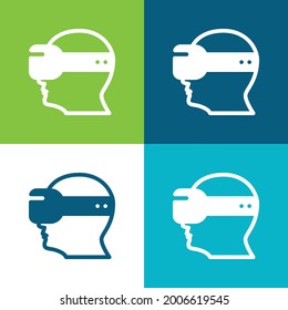 Ar Glasses Flat four color minimal icon set