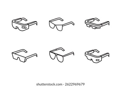 AR glasses futuristic line icon