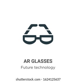 Ar glasses glyph icon vector on white background. Flat vector ar glasses icon symbol sign from modern future technology collection for mobile concept and web apps design.