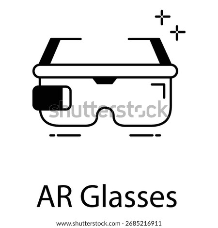 AR Glasses Icon for Augmented Reality Wearable Technology and Futuristic Smart Eyewear