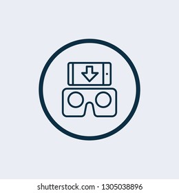 Ar glasses icon. Black filled vector illustration. Ar glasses symbol on white background. Can be used in web and mobile. - Vector