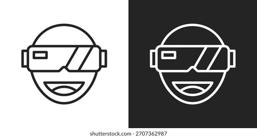AR Gläser Symbol in schwarz-weißem Umriss Stil