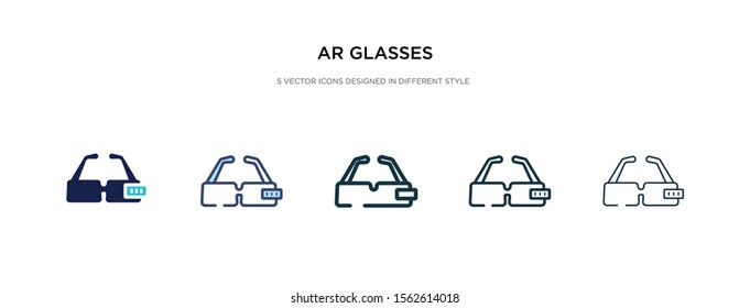 ar glasses icon in different style vector illustration. two colored and black ar glasses vector icons designed in filled, outline, line and stroke style can be used for web, mobile, ui