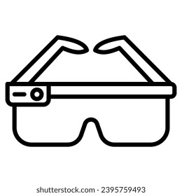 AR Glasses icon line vector illustration