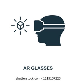 Ar Glasses icon. Mobile app, printing, web site icon. Simple element sing. Monochrome Ar Glasses icon illustration.