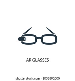 AR glasses icon. Simple element illustration. AR glasses concept symbol design from Augmented reality collection. Can be used for web and mobile.