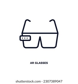 ar glasses icon. Thin line ar glasses icon from automation and high tech collection. Outline vector isolated on white background. Editable ar glasses symbol can be used web and mobile