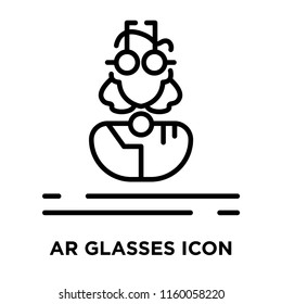 Ar glasses icon vector isolated on white background, Ar glasses transparent sign , line symbol or linear element design in outline style