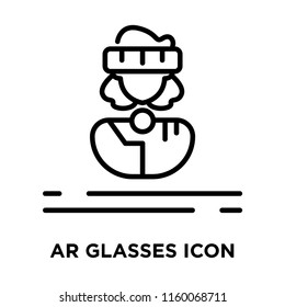 Ar glasses icon vector isolated on white background, Ar glasses transparent sign , line symbol or linear element design in outline style
