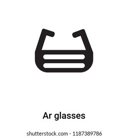 Ar glasses icon vector isolated on white background, logo concept of Ar glasses sign on transparent background, filled black symbol svg