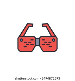 ar glasses icon. vector.Editable stroke.linear style sign for use web design,logo.Symbol illustration.