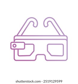 ar glasses icon with white background vector stock illustration