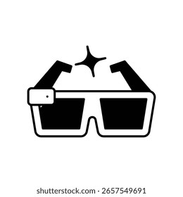ar glasses icon with white background vector stock illustration
