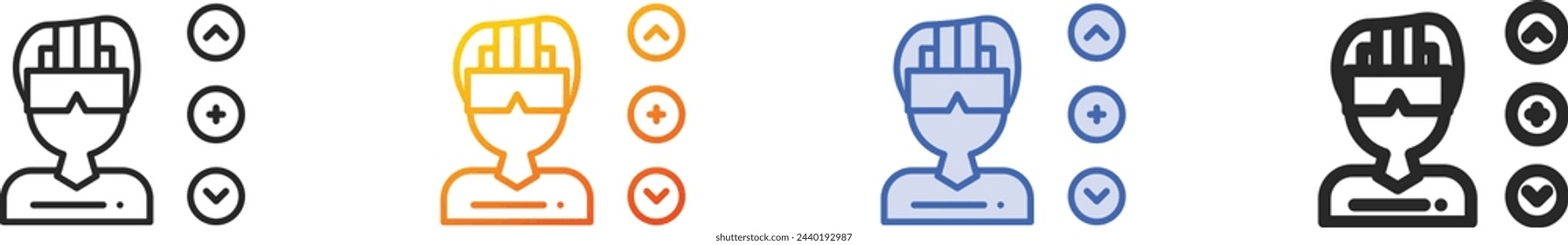 ar glasses icon.Thin Linear, Gradient, Blue Stroke and bold Style Design Isolated On White Background