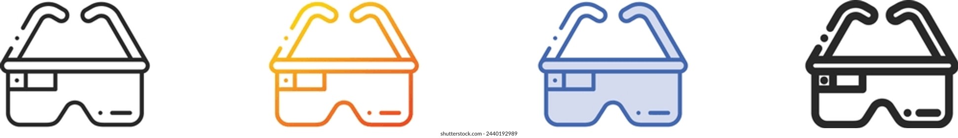 ar glasses icon.Thin Linear, Gradient, Blue Stroke and bold Style Design Isolated On White Background