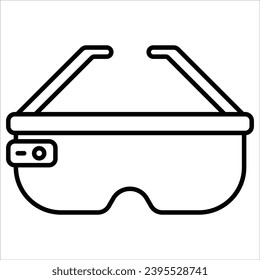AR Glasses, diseño de iconos de línea de tecnología de la información