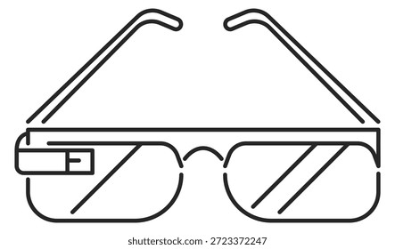 Icono de línea de gafas de aire. Gafas de realidad aumentada