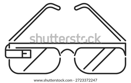 Ar glasses line icon. Augmented reality goggles