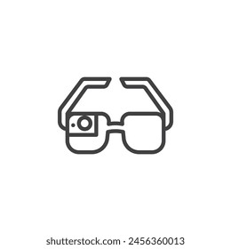 AR Glasses line icon. linear style sign for mobile concept and web design.  Augmented reality glasses outline vector icon. Symbol, logo illustration. Vector graphics