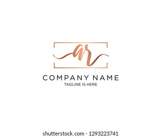 AR handwriting initial  logo vector