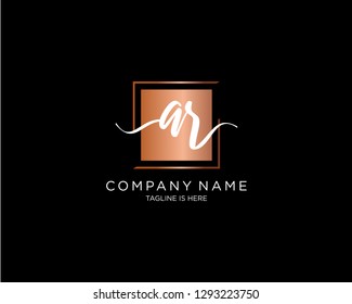 AR handwriting initial  logo vector
