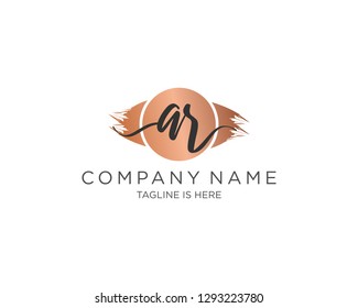 AR handwriting initial  logo vector