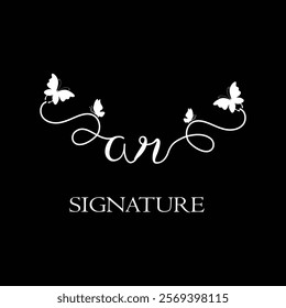 AR Handwritten initial letter, AR simple signature vector logo with butterfly shape variation, beauty, photography letter logo design. A R