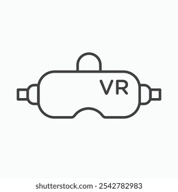 AR headset icon in black and white outlined stroke