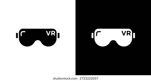 AR headset icon. Black and white simple flat design icon