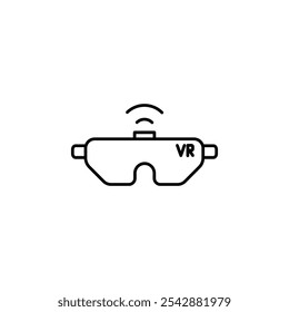 AR headset icon. filled and line stroke icons