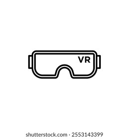 AR headset icon linear logo isolated